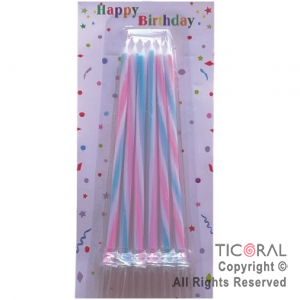 VELA RAYAS UNICORNIO 13 CM x 6 UNIDADES